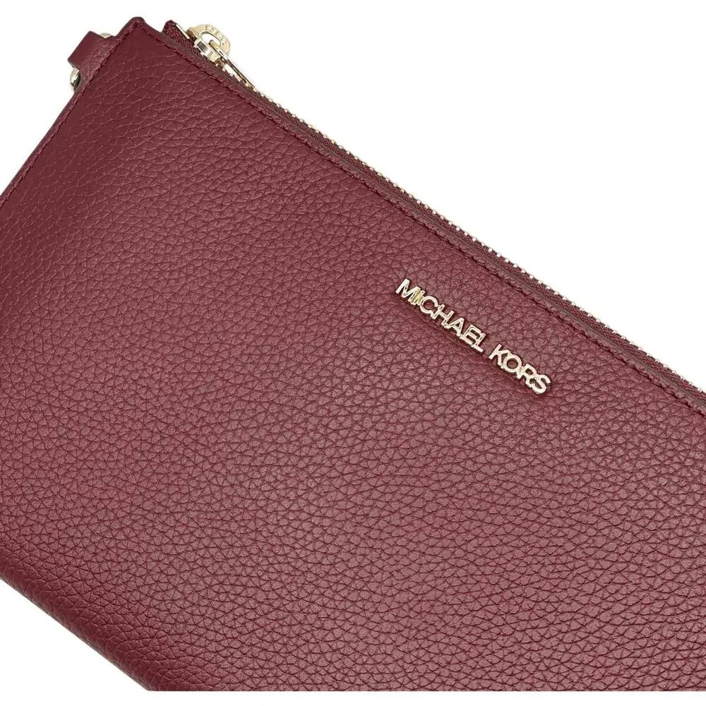 MICHAEL KORS Jet Set Large Leather Clutch Wristlet Wallet New with Tag MSRP $258